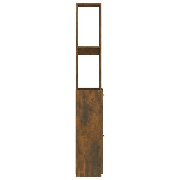 vidaXL Ντουλάπι Μπάνιου Καπνιστή Δρυς 25x26,5x170 εκ. Επεξεργ. Ξύλο