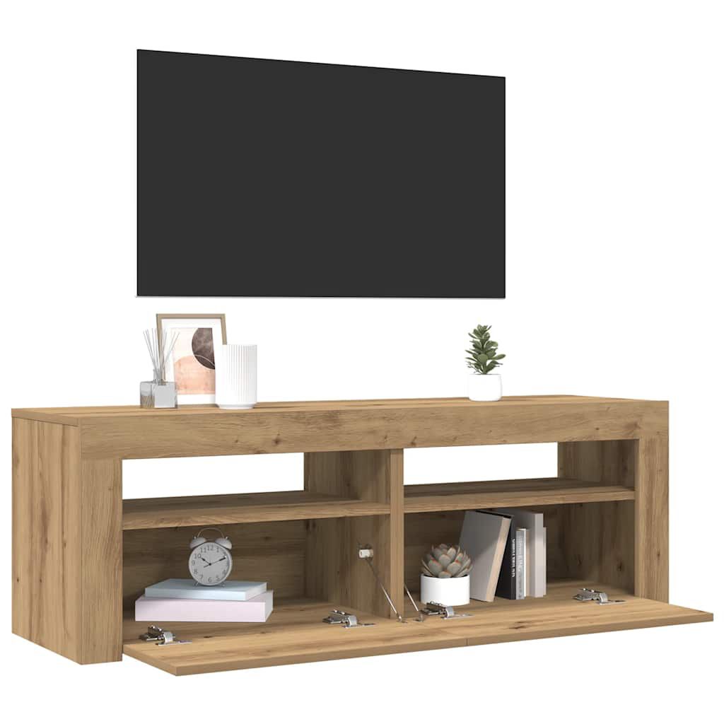 vidaXL Έπιπλο Τηλεόρασης με LED Αρτισιανή Δρυς 120x35x40 εκ Επεξ.Ξύλο