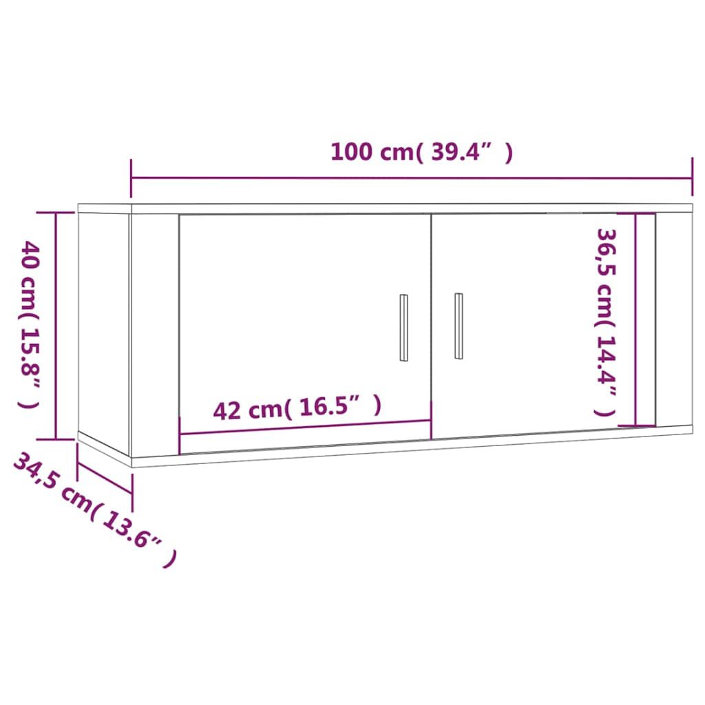 vidaXL Έπιπλα Τηλεόρασης Επιτοίχια 2 τεμ. Γκρι Sonoma 100x34,5x40 εκ.