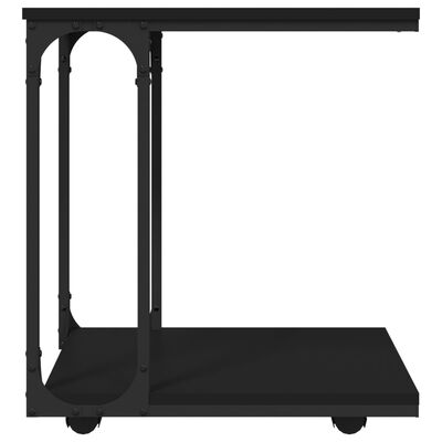 vidaXL Βοηθητικό Τραπέζι με Ρόδες Μαύρο 50x35x55,5 εκ. Επεξ. Ξύλο