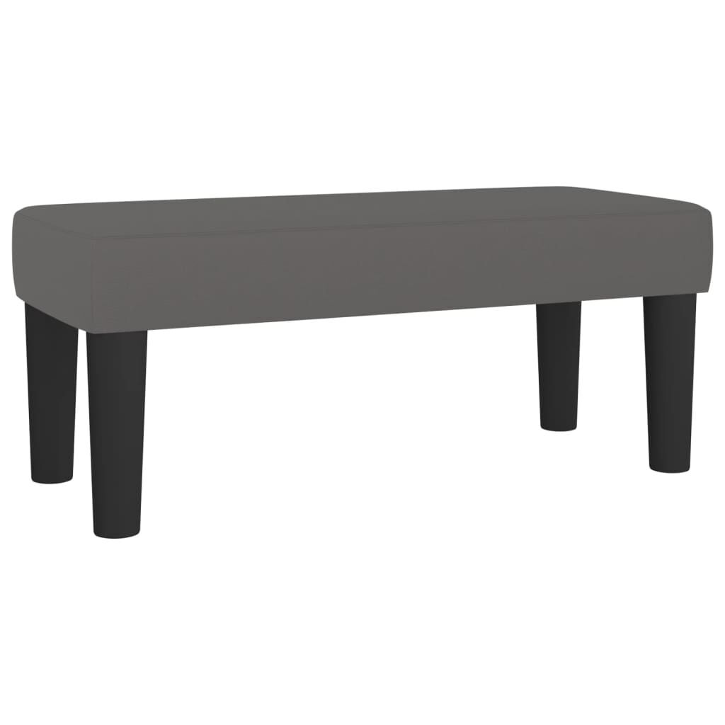 vidaXL Κρεβάτι Boxspring με Στρώμα Γκρι 120x190εκ. από Συνθετικό Δέρμα