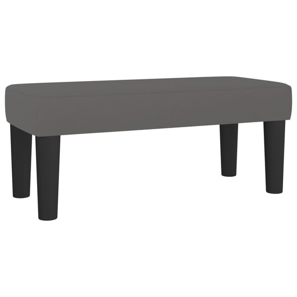 vidaXL Κρεβάτι Boxspring με Στρώμα Γκρι 120x190εκ. από Συνθετικό Δέρμα