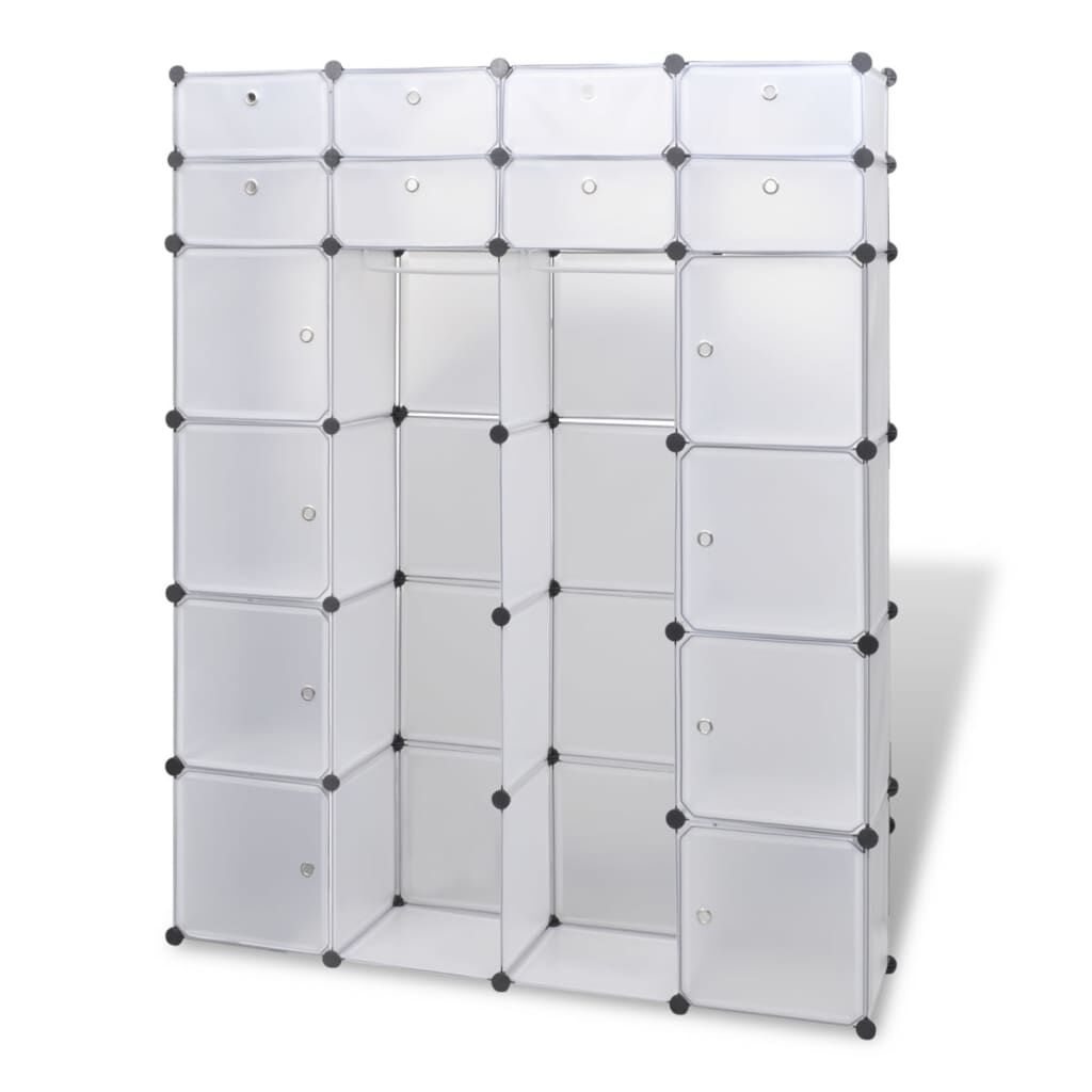 vidaXL Ντουλάπα Σπονδυλωτή 18 Τμήματα Άσπρη 37 x 146 x 180,5 εκ