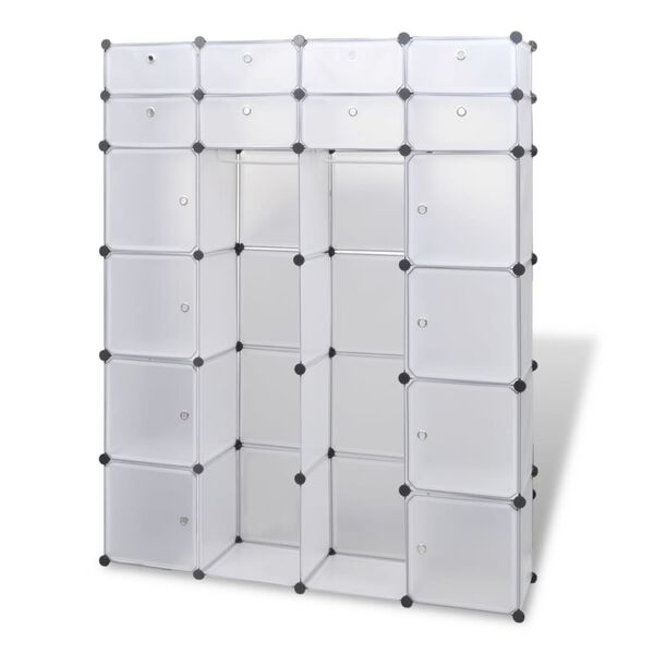 vidaXL Ντουλάπα Σπονδυλωτή 18 Τμήματα Άσπρη 37 x 146 x 180,5 εκ