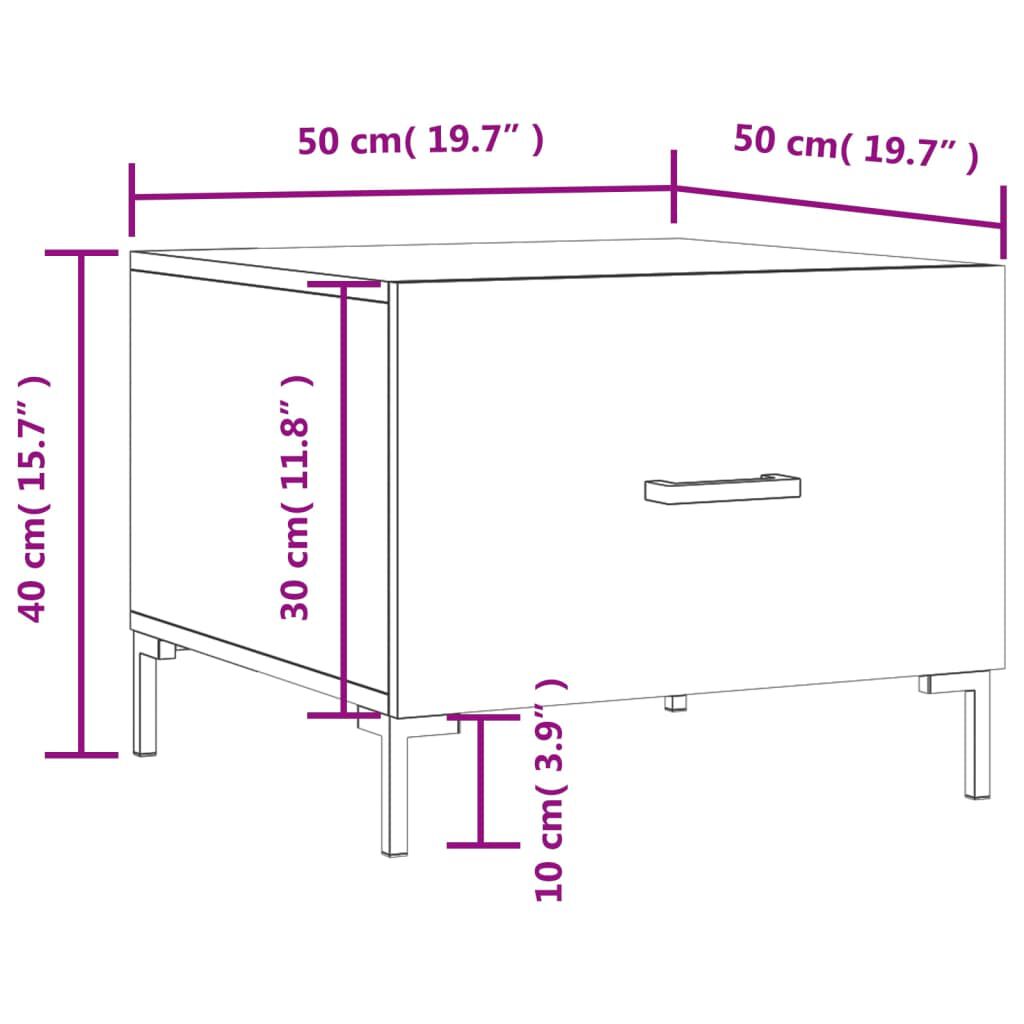 vidaXL Τραπεζάκια Σαλονιού 2 τεμ Γκρι sonoma 50x50x40 εκ Επεξ. Ξύλο