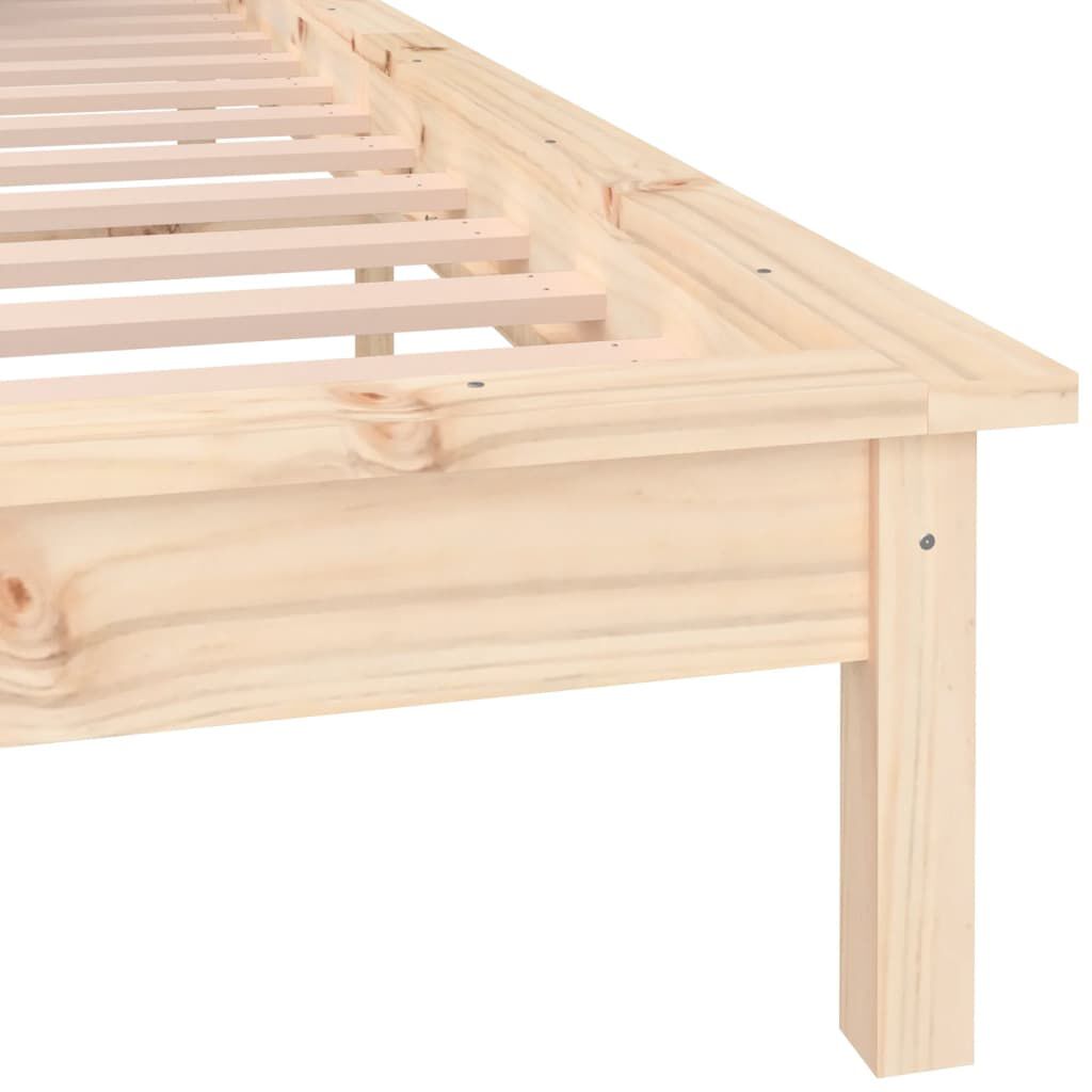 vidaXL Πλαίσιο Κρεβατιού με LED 150 x 200 εκ. King Size Μασίφ Ξύλο