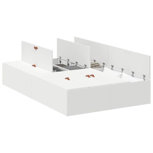 vidaXL Κρεβάτι με αποθηκευτικό χώρο με αποθήκευση Λευκό 120 x 200 cm