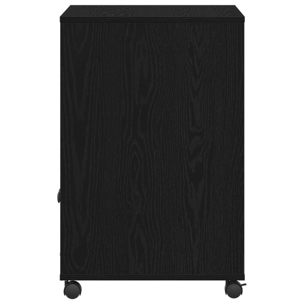 vidaXL Ράφι Εκτυπωτή με Ρόδες Μαύρη Δρυς 60x48x74 εκ.