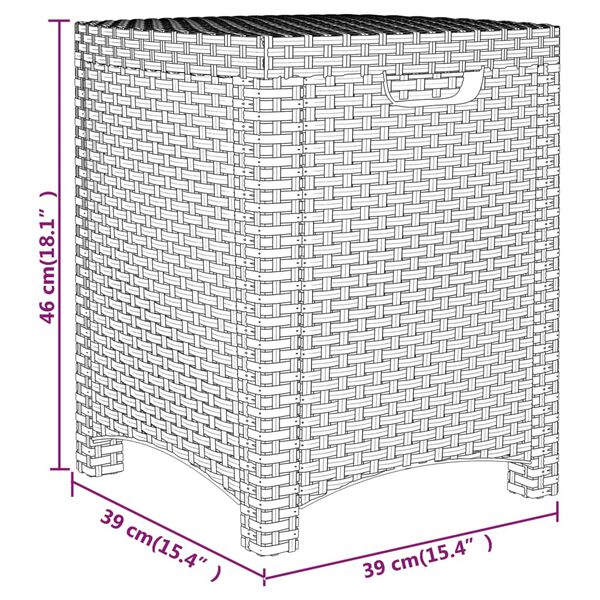 vidaXL Μπαούλο Αποθήκευσης Κήπου Καφέ 39x39x46 εκ. Ρατάν Πολυπρ/νίου