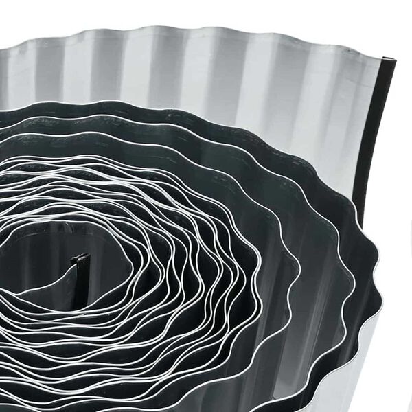 vidaxl Περίγραμμα γκαζόν Γκρι 15 x 1000 εκ. Ατσάλι