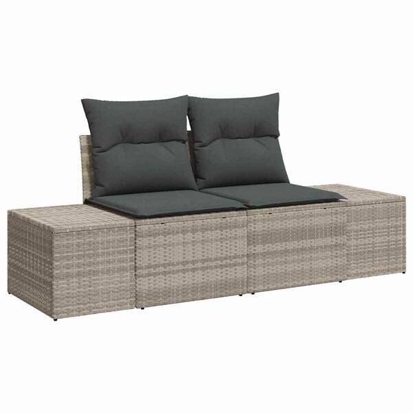 vidaXL Σετ Καναπέ Κήπου 5 pcs Ανοιχτό γκρι Πολυ ράταν