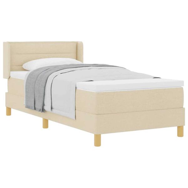 vidaXL Κρεβάτι με Ελατήρια με στρώμα Κρεμ 80 x 200 cm ύφασμα