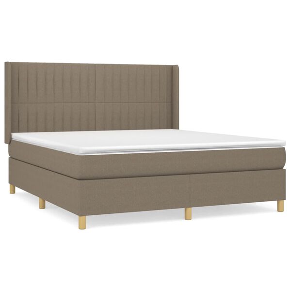 vidaXL &Kappa;&rho;&epsilon;&beta;ά&tau;&iota; Boxspring &mu;&epsilon; &Sigma;&tau;&rho;ώ&mu;&alpha; Taupe 160x200 &epsilon;&kappa;. &Upsilon;&phi;&alpha;&sigma;&mu;ά&tau;&iota;&nu;&omicron;