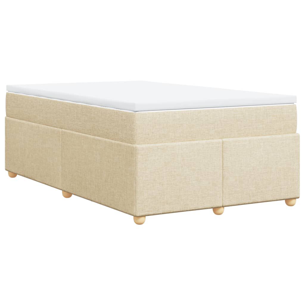 vidaXL Κρεβάτι Boxspring με Στρώμα Κρεμ 120x190 εκ. Υφασμάτινο