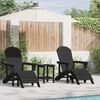 vidaXL Έπιπλα Χαλάρωσης Κήπου 3 pcs Μαύρο 38 x 38 x 46cm Πλαστικό