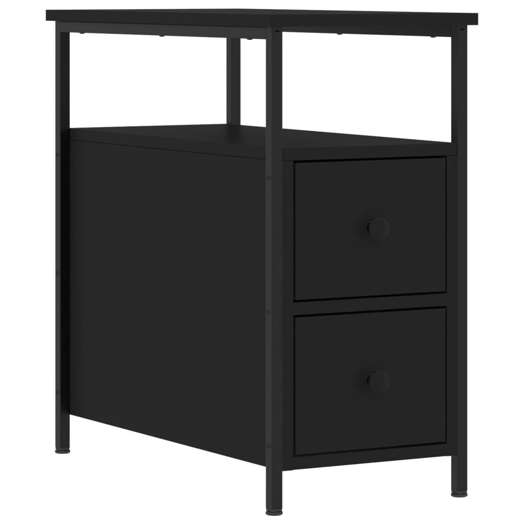 vidaXL Κομοδίνα 2 τεμ. Μαύρα 30 x 60 x 60 εκ. από Επεξεργασμένο Ξύλο