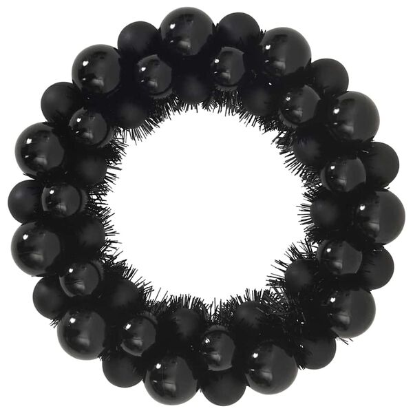 vidaXL Χριστουγεννιάτικα Στεφάνια Μπάλλας 2 pcs Μαύρο 33 x 33 x 7 εκ.