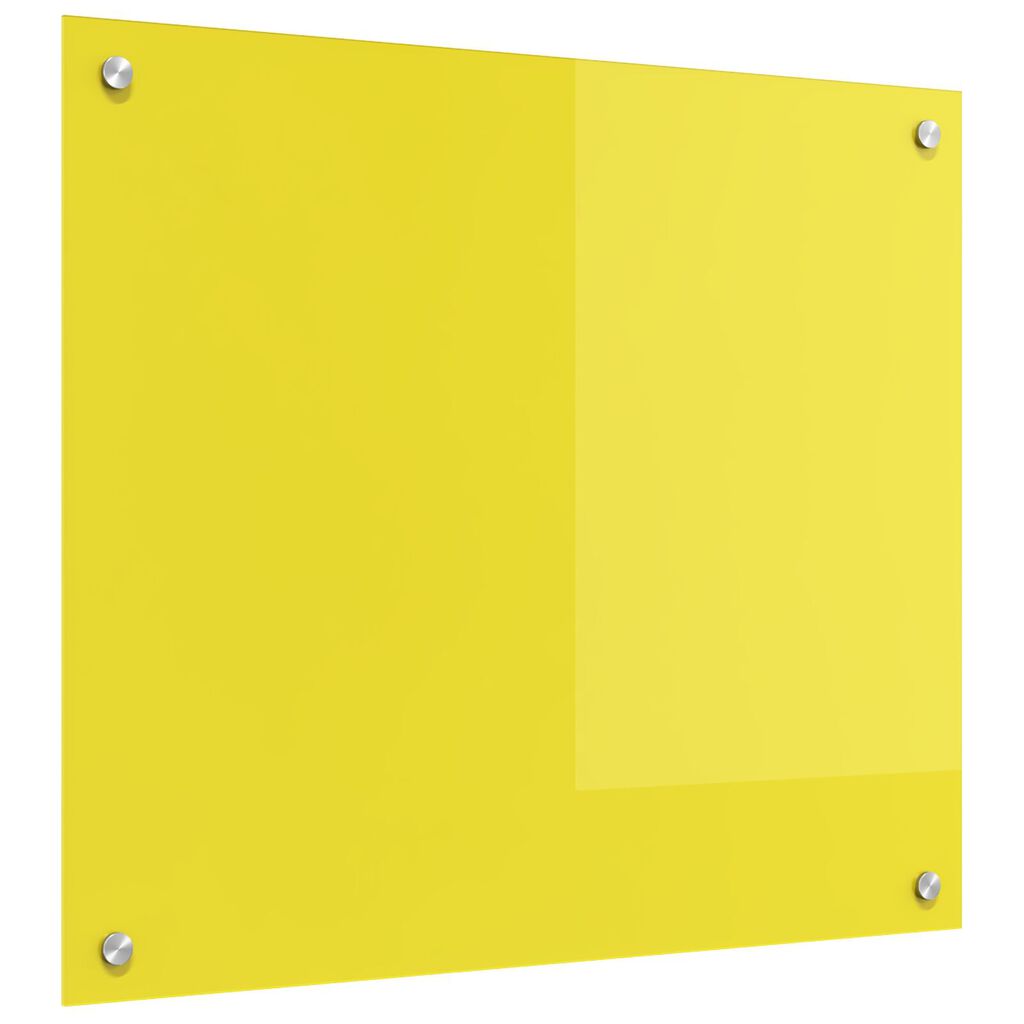 vidaXL Κουζίνα Πίσω Κάλυμμα Κίτρινο 70x60x0,6 εκ Σκληρυμένο Γυαλί