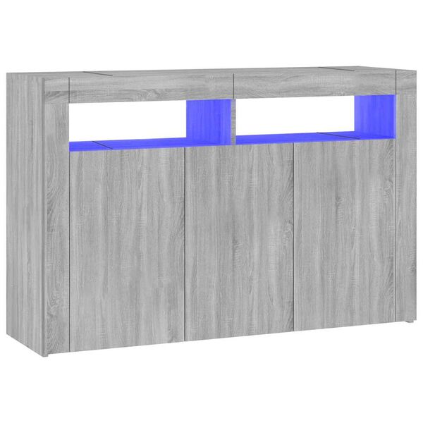 vidaXL Μπουφές με LED Γκρι Sonoma 115,5 x 30 x 75 εκ.