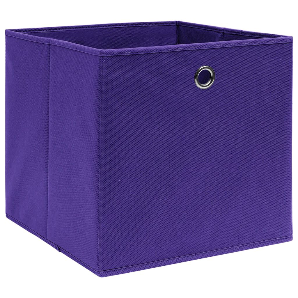 vidaXL Κουτιά Αποθήκευσης 10 τεμ. Μοβ 28x28x28 εκ. Ύφασμα Non-woven