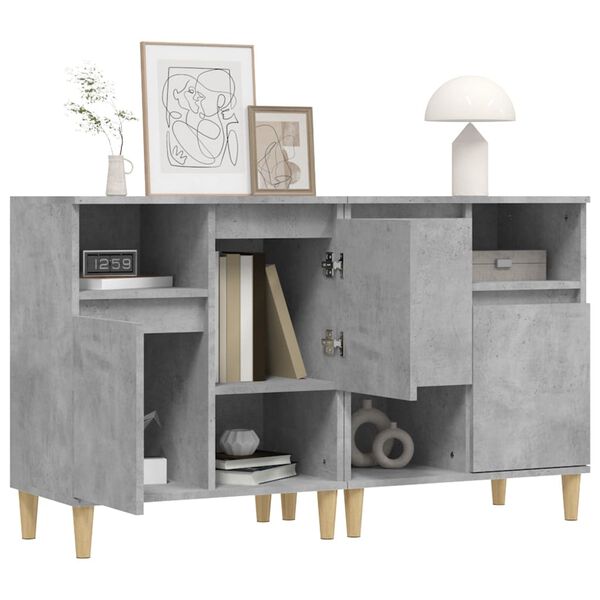 vidaXL Ντουλάπια 2 τεμ. Γκρι Σκυροδέματος 60x35x70 εκ. Επεξεργ. Ξύλο