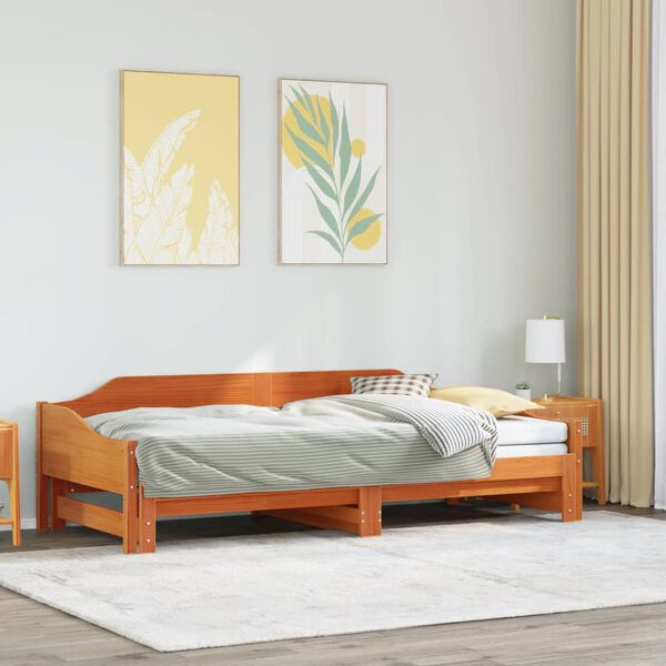 vidaXL Καναπές Κρεβάτι Συρόμενος Χωρίς Στρώμα 90x190 εκ. Μασίφ Ξύλο
