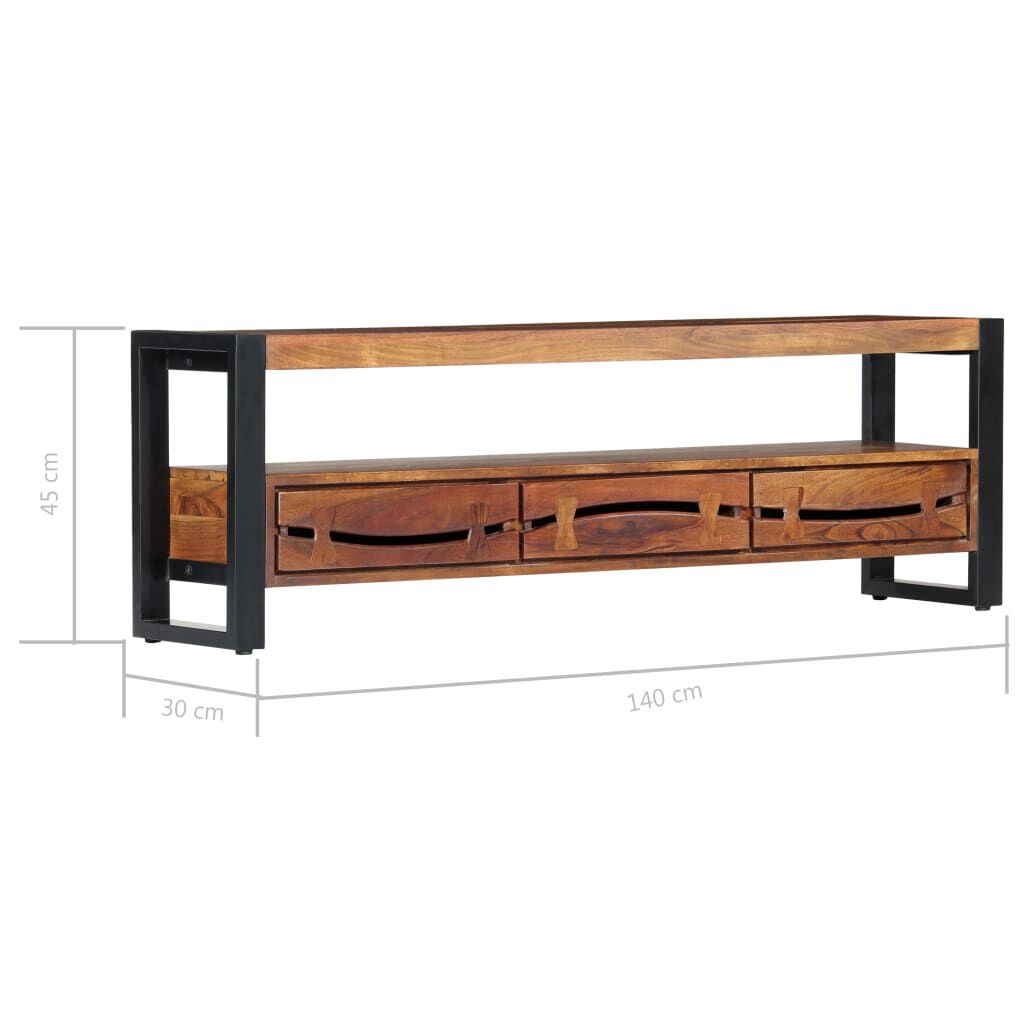 vidaXL Έπιπλο Τηλεόρασης 140 x 30 x 45 εκ. από Μασίφ Ξύλο Ακακίας
