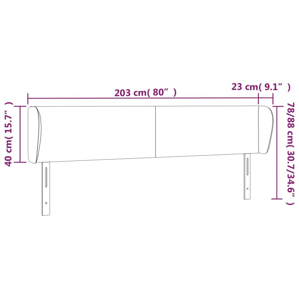 vidaXL Κεφαλάρι με Πτερύγια Κρεμ 203 x 23 x 78/88 εκ. Υφασμάτινο