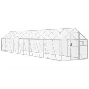 vidaXL Κλουβί Ασημένιο 1,79 x 10 x 1,85 μ. από Αλουμίνιο