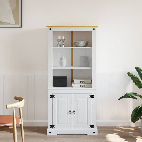 vidaXL Έπιπλο Τηλ. Μεξικ. Στιλ Corona Λευκό 80x40x170 εκ. Ξύλο Πεύκου