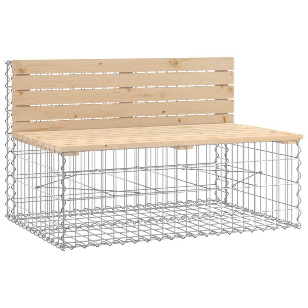 vidaXL Παγκάκι Κήπου Συρματοκιβώτιο 347x71x65,5 εκ. Μασίφ Ξύλο Πεύκου