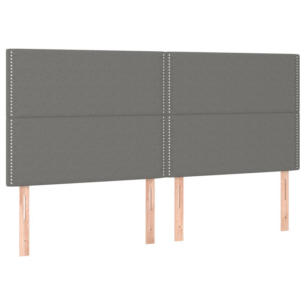 vidaXL Κρεβάτι Boxspring με Στρώμα Σκούρο Γκρι 180x200 εκ Υφασμάτιν