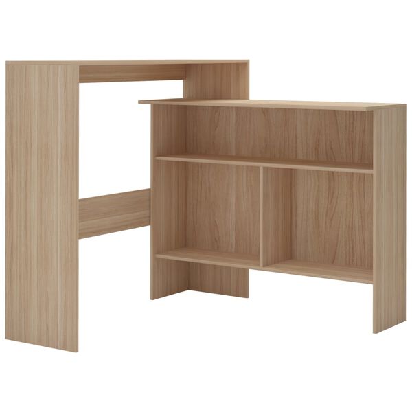 vidaXL Τραπέζι Μπαρ με 2 Επιφάνειες Χρώμα Δρυός 130 x 40 x 120 εκ.