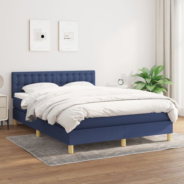 vidaXL &Kappa;&rho;&epsilon;&beta;ά&tau;&iota; Boxspring &mu;&epsilon; &Sigma;&tau;&rho;ώ&mu;&alpha; &Mu;&pi;&lambda;&epsilon; 140x200 &epsilon;&kappa;. &Upsilon;&phi;&alpha;&sigma;&mu;ά&tau;&iota;&nu;&omicron;