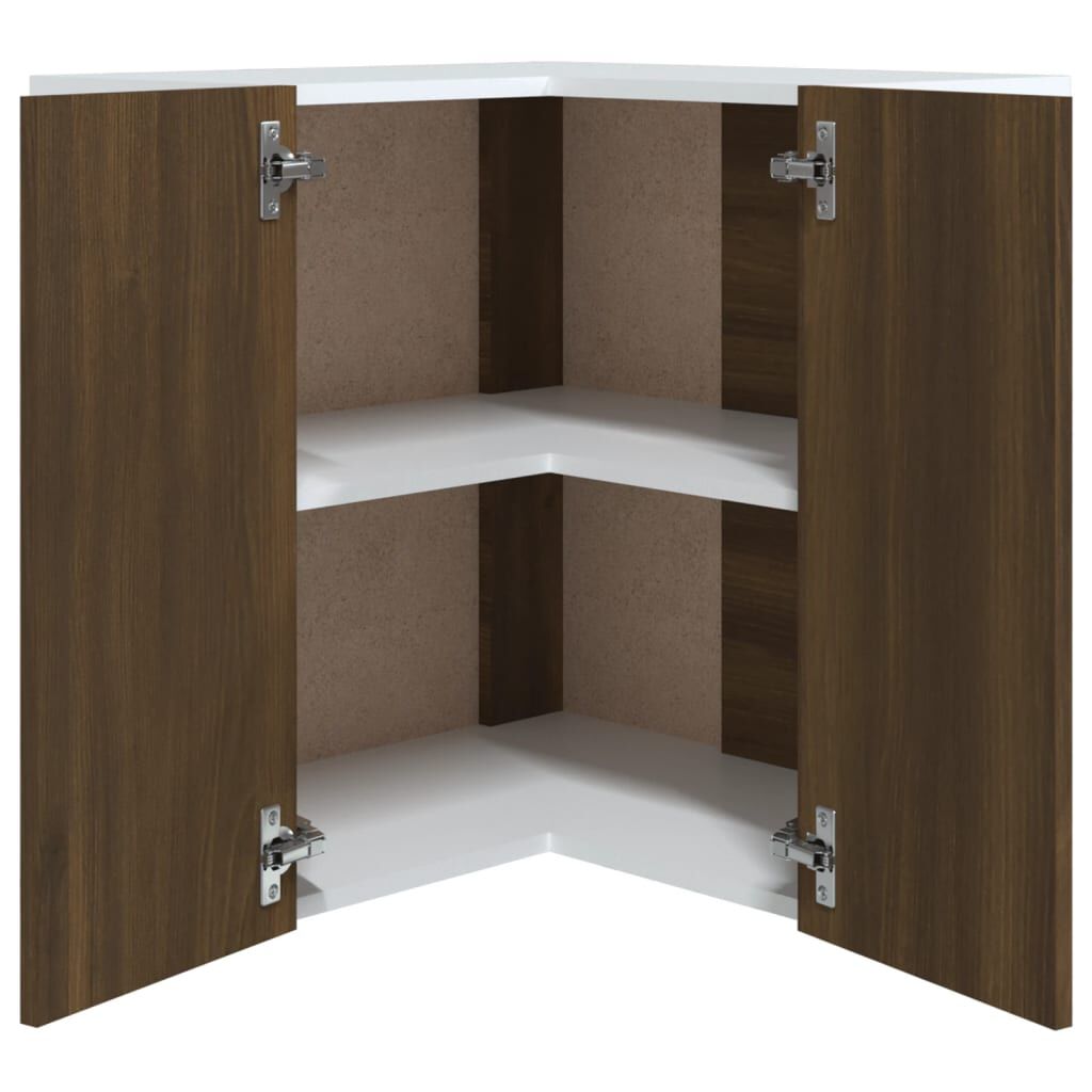vidaXL Ντουλάπι Κρεμαστό Γωνιακό Lyon Καφέ Δρυς 57x57x60εκ. Επεξ. Ξύλο