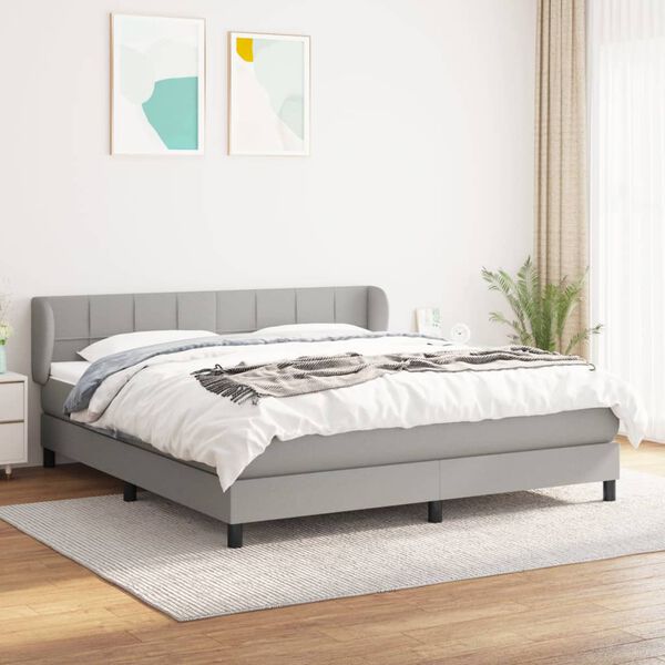 vidaXL &Kappa;&rho;&epsilon;&beta;ά&tau;&iota; Boxspring &mu;&epsilon; &Sigma;&tau;&rho;ώ&mu;&alpha; &Alpha;&nu;. &Pi;&rho;ά&sigma;&iota;&nu;&omicron; 160x200&epsilon;&kappa; &Upsilon;&phi;&alpha;&sigma;&mu;ά&tau;&iota;&nu;&omicron;