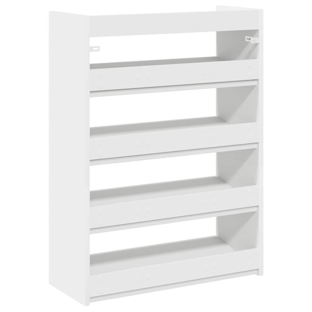 Ράφι παπουτσιών vidaXL Λευκό 60x25x81 cm Κατασκευασμένο ξύλο