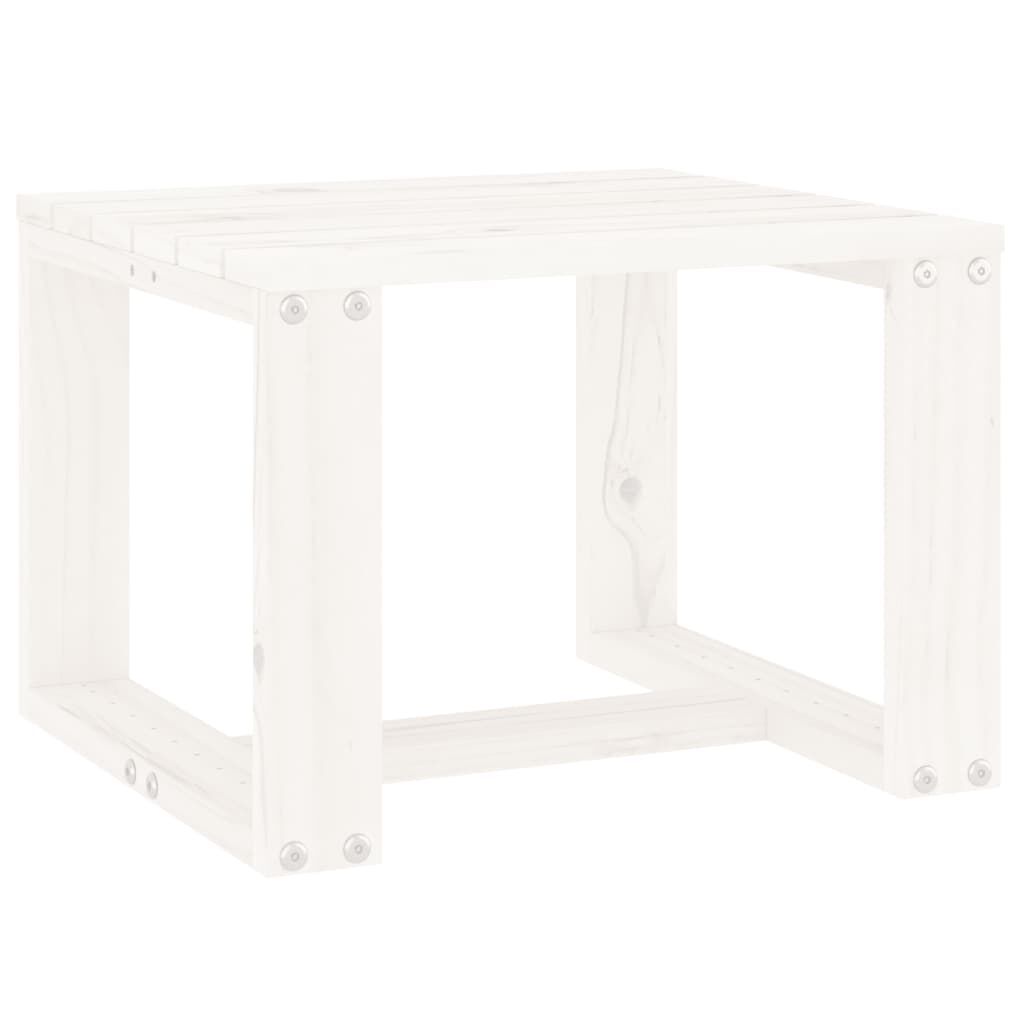 vidaXL Βοηθητικό Τραπέζι Κήπου Λευκό 40x38x28,5 εκ. Μασίφ Ξύλο Πεύκου
