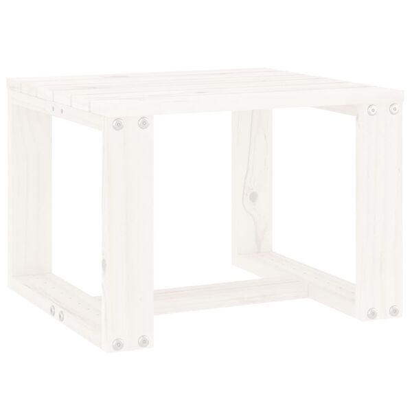 vidaXL Βοηθητικό Τραπέζι Κήπου Λευκό 40x38x28,5 εκ. Μασίφ Ξύλο Πεύκου