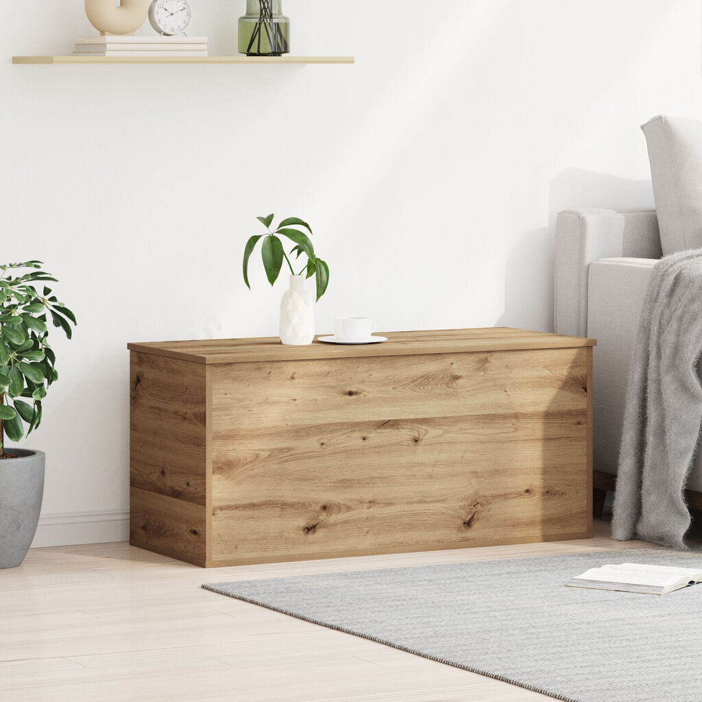 Κουτί αποθήκευσης vidaXL με καπάκι Artisan Oak 100x42x46 εκ. από Κατασκευασμένο Ξύλο
