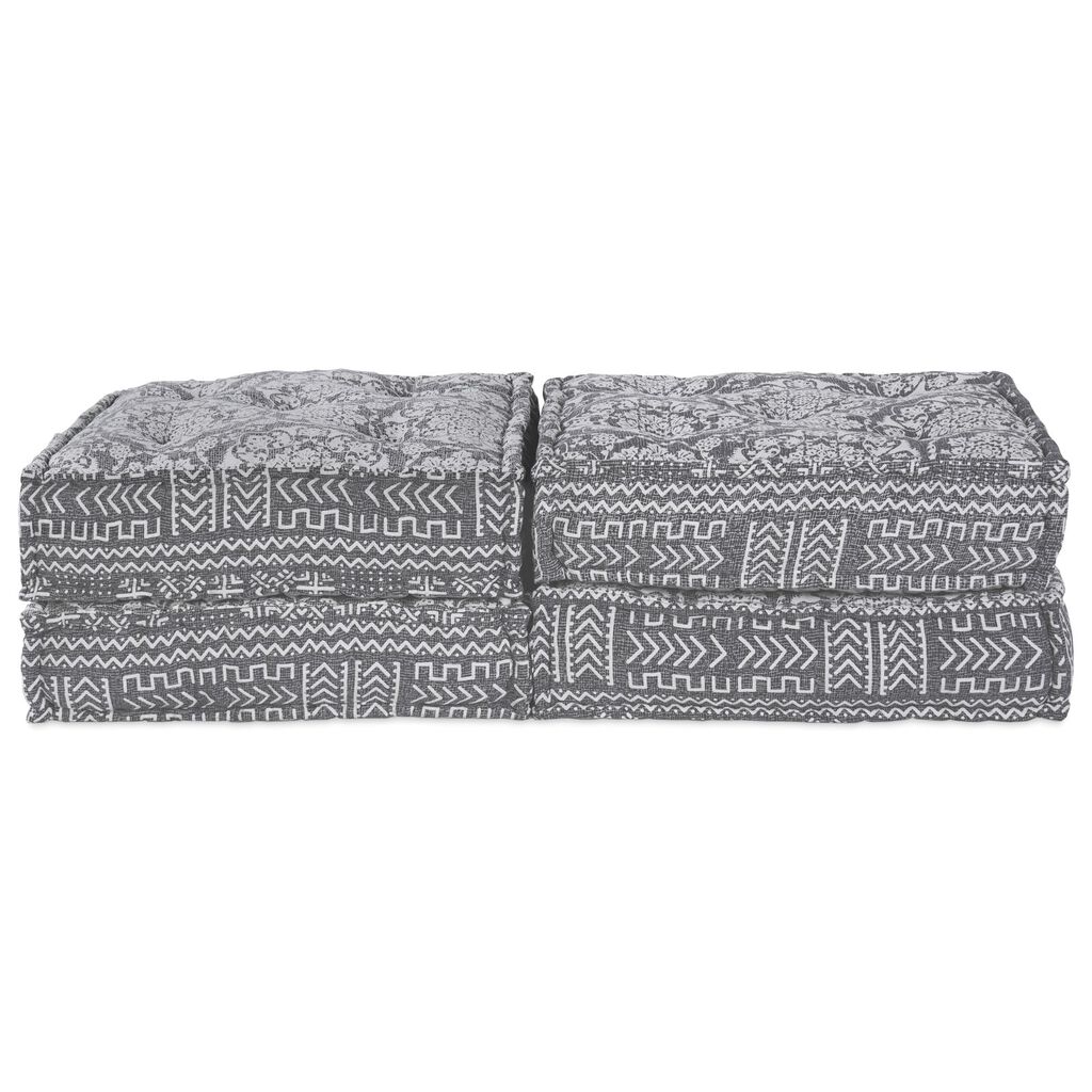 vidaXL Καναπές Pouffe Modular 2 Θέσεων Αλλάζει Σχήμα Ανοιχτό Γκρι Υφασμάτινος