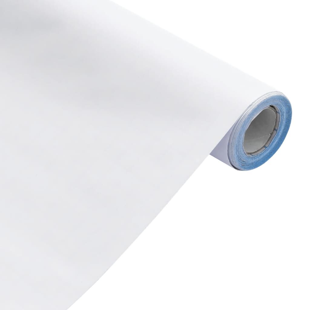 vidaXL Αυτοκόλλητο Επίπλων Ματ Λευκό 90 x 500 εκ. από PVC