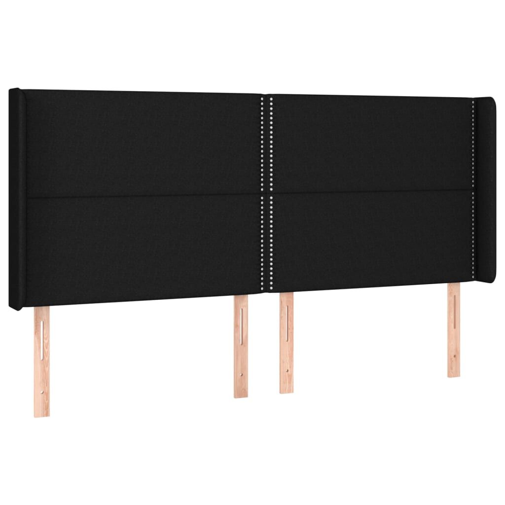 vidaXL Κεφαλάρι με Πτερύγια Μαύρο 183x16x118/128 εκ. Υφασμάτινο