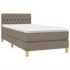 vidaXL Κρεβάτι Boxspring με Στρώμα Taupe 90x200 εκ. Υφασμάτινο