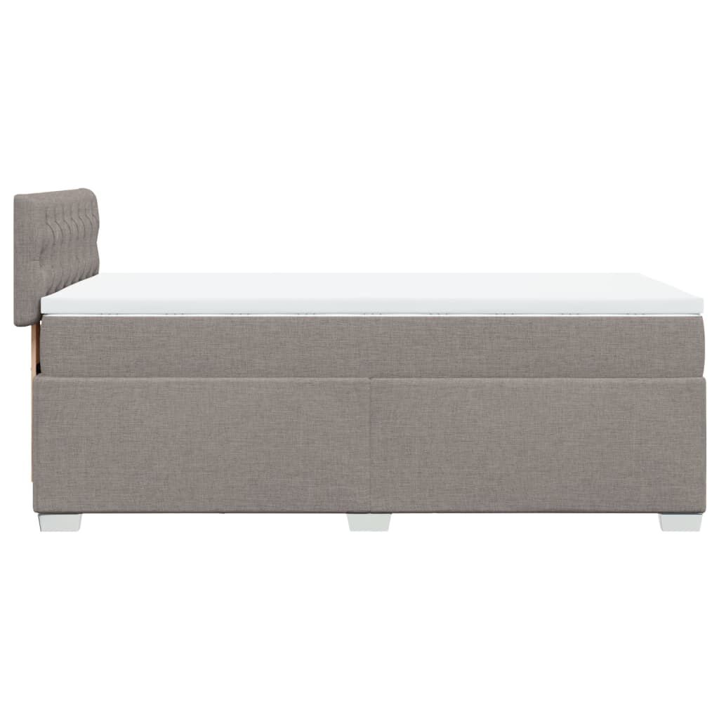 vidaXL Κρεβάτι Boxspring με Στρώμα Taupe 100 x 200 εκ. Υφασμάτινο
