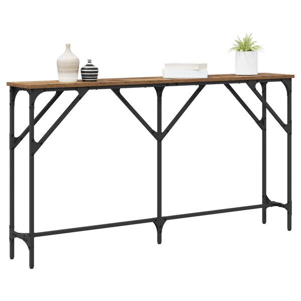 vidaXL Τραπέζι κονσόλας Παλιό Ξύλο 140 x 23 x 75 cm