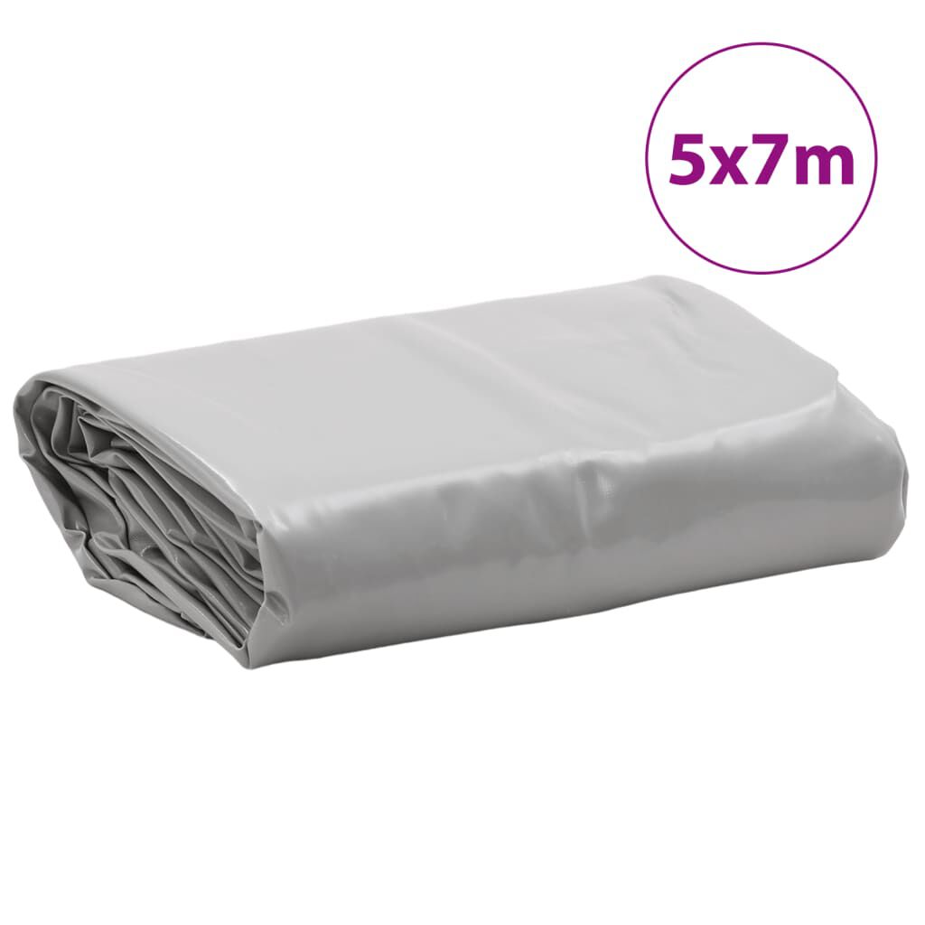 vidaXL Μουσαμάς Γκρι 5 x 7 μ. 650 γρ./μ²