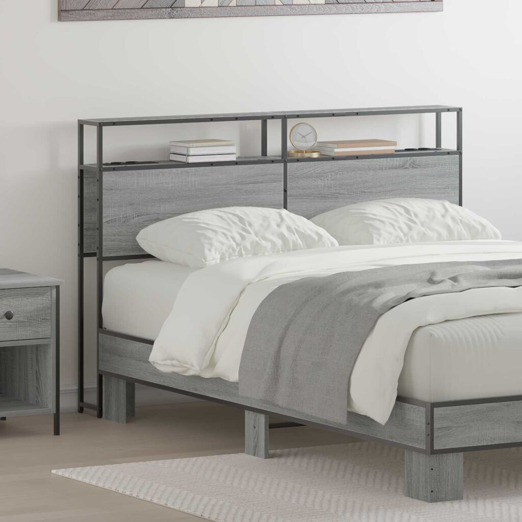 vidaXL Κεφαλάρι Αποθήκης Γκρι Sonoma 140 εκ. Επεξεργασμένο ξύλο