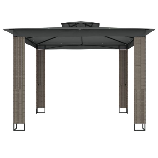 vidaXL Κιόσκι με Διπλή Οροφή Ανθρακί 2,94x2,94 μ. Ατσάλινο