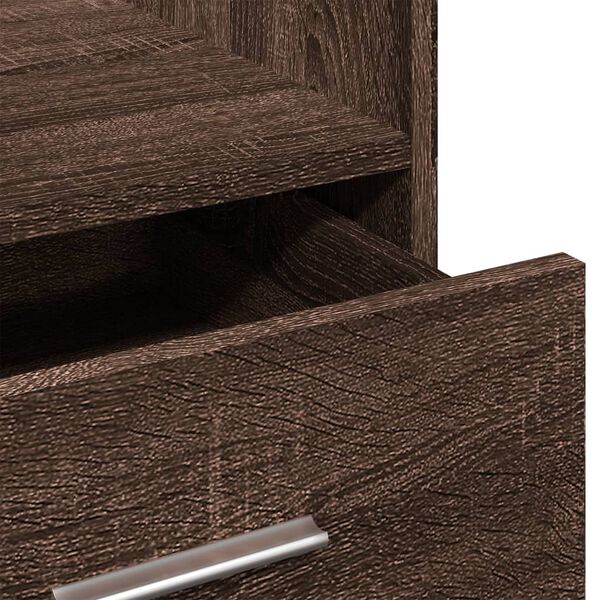 vidaXL Αναλόγιο με Ροδάκια & Συρτάρι Καφέ Δρυς 55x55x107εκ. Επεξ. Ξύλο